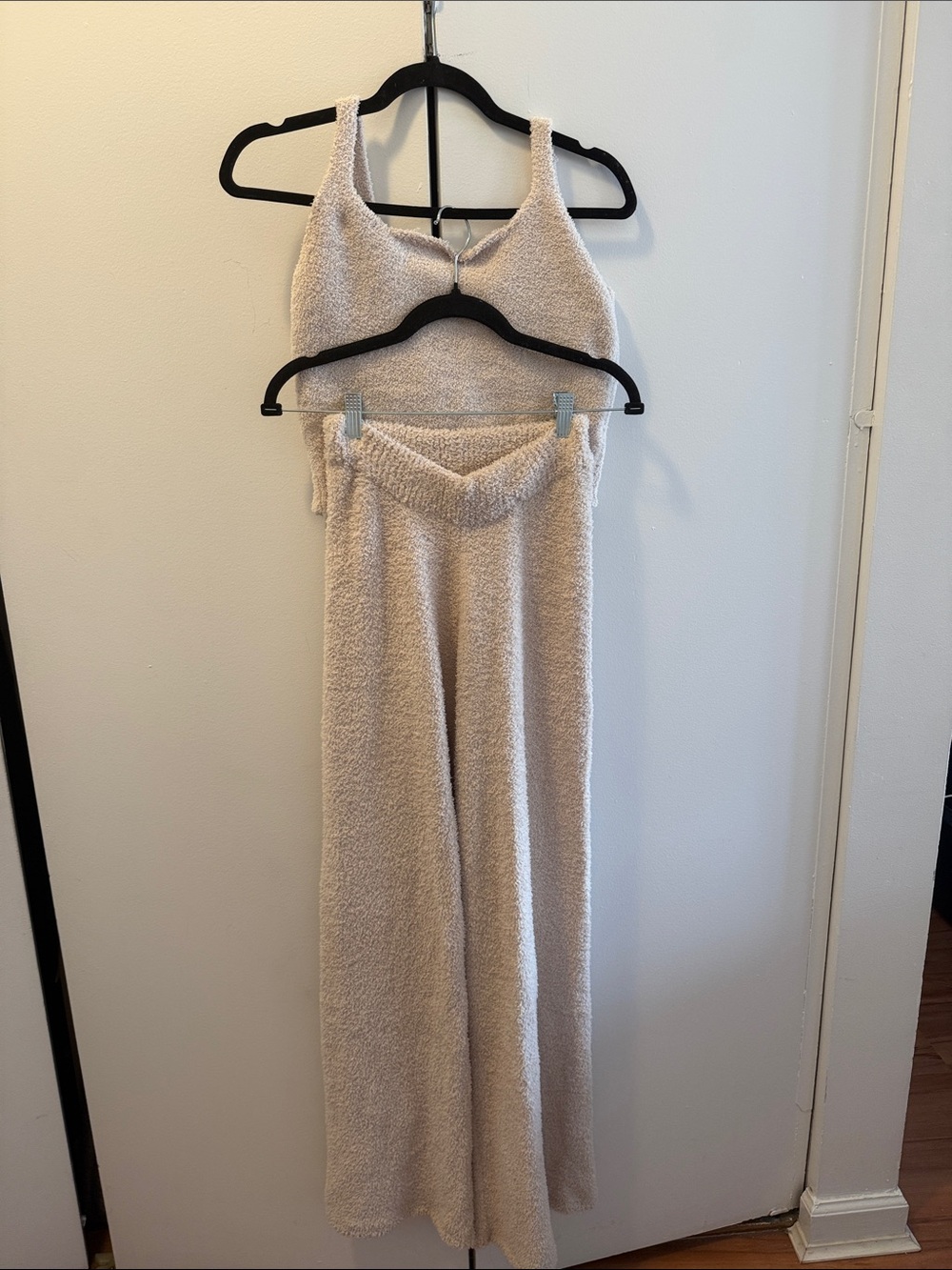 Cozy Cream Wide-Leg Knit Sweat Set